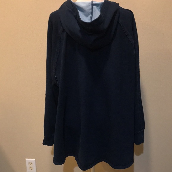 DG2 Diane GilmanDistressed Cotton Blend Hoodie w/Pockets-Missing Drawstring-2X - Picture 5 of 11